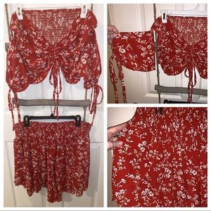 Plus Floral Printed 2-Piece Set